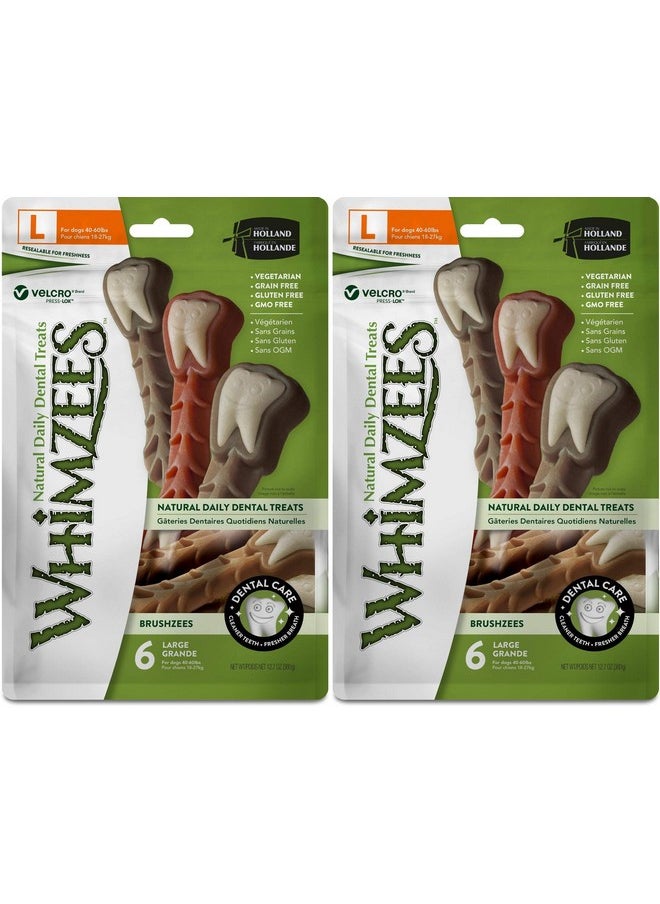WHIMZEES - Large Brushzees, 12 Count, Natural Grain Free Dental Dog Treats2 - Image 1