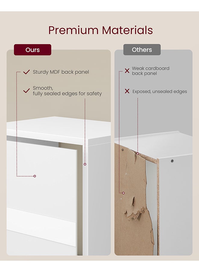 VASAGLE Bookcase, Shelf, Storage Cabinet with 3 Compartments, Freestanding Bookcase, Cube Bookcase, for Living Room, Office, Dining Room, Cloud White - Image 5