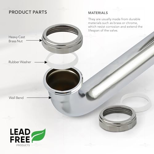 Highcraft 83934 Slip Elbow for Tubular Drain Applications 1-1/4 in. x 12 in, 17GA Chrome Plated Brass - Image 4