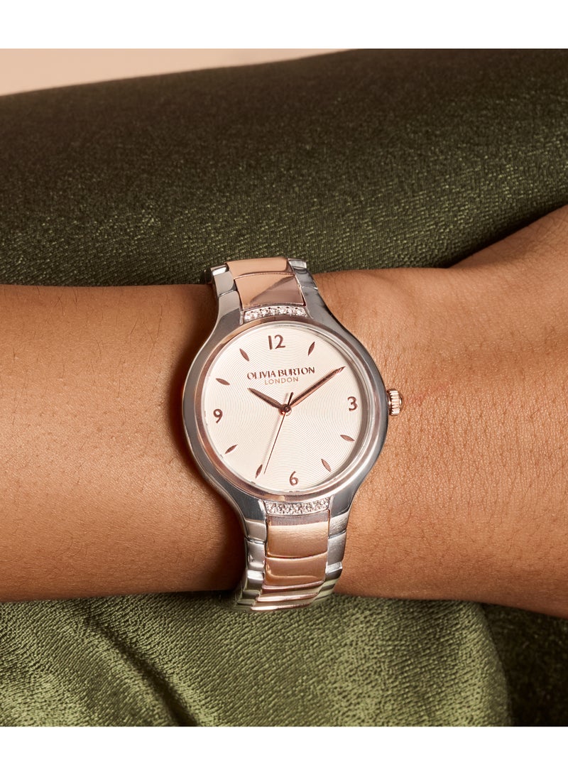 OLIVIA BURTON ROUND ANALOG WOMEN'S SILVER WHITE CASE WATCH - 24000211 - Image 3