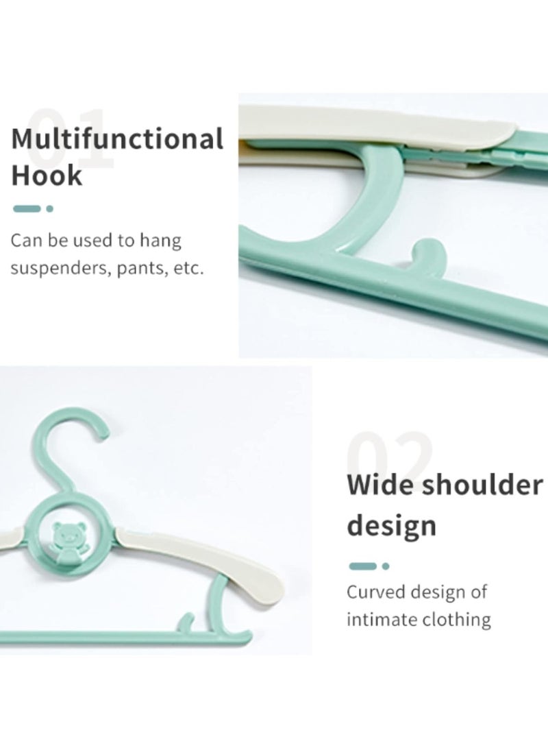 Mmmon Baby Hangers,Non-Slip 11"-14" Adjustable Infant Clothes Hanger for Childen,0-18yrs Plastic Kid Hanger Clothing Organizer, Children Pink Plastic Rack for Newborn Toddler Coat,10PCS(Pink,Green) - Image 4