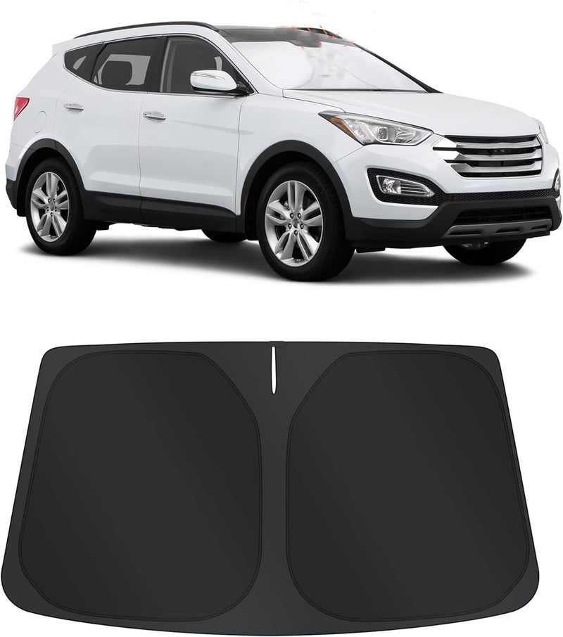 TINGLU Sun Shade for Hyundai Santa Fe 2013-2018 Accessories Windshield Sun Shade Window Shade UV Rays Protection Sun Visor Cover with Steering Wheel Sunshade Storage Bag - Image 1