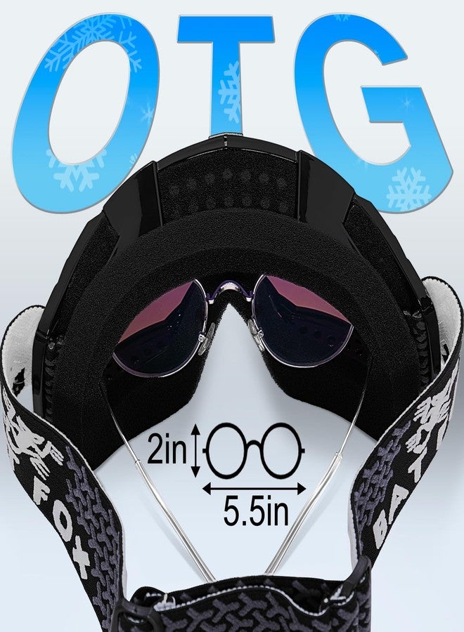 KINGBIKE Ski Goggles for Men Women Snowboard Goggles Snow Goggles for Men Snowboarding Youth OTG Dust-proof Anti-Slip Strap (Black Silver, Large) - Image 4