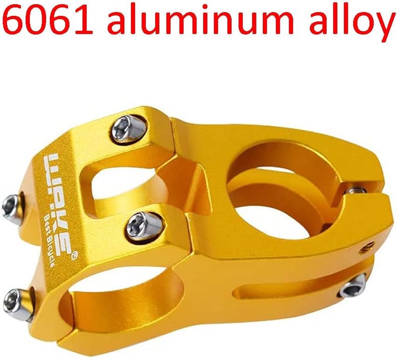 BNVB Wake High-Strength 31.8mm Aluminum Alloy Mountain MTB Bike Stem Riser 45mm Short handlebar Stem for Most Bicycle, Road bike, BMX, MTB DownHill (Gold) - Image 2