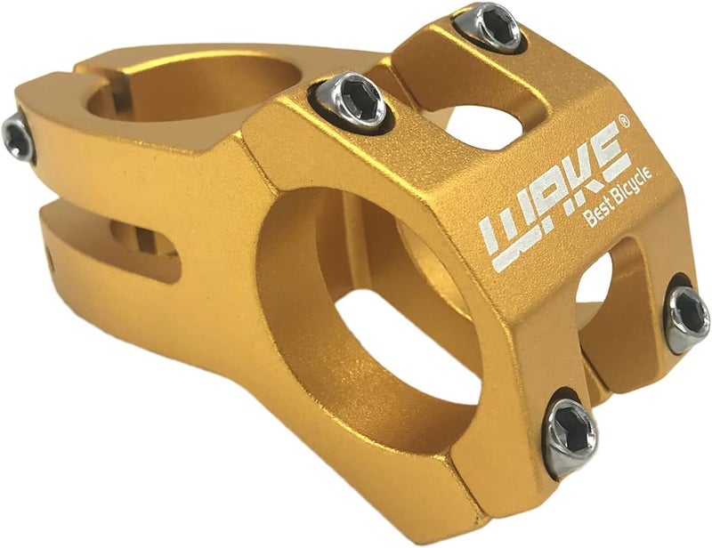 BNVB Wake High-Strength 31.8mm Aluminum Alloy Mountain MTB Bike Stem Riser 45mm Short handlebar Stem for Most Bicycle, Road bike, BMX, MTB DownHill (Gold) - Image 1