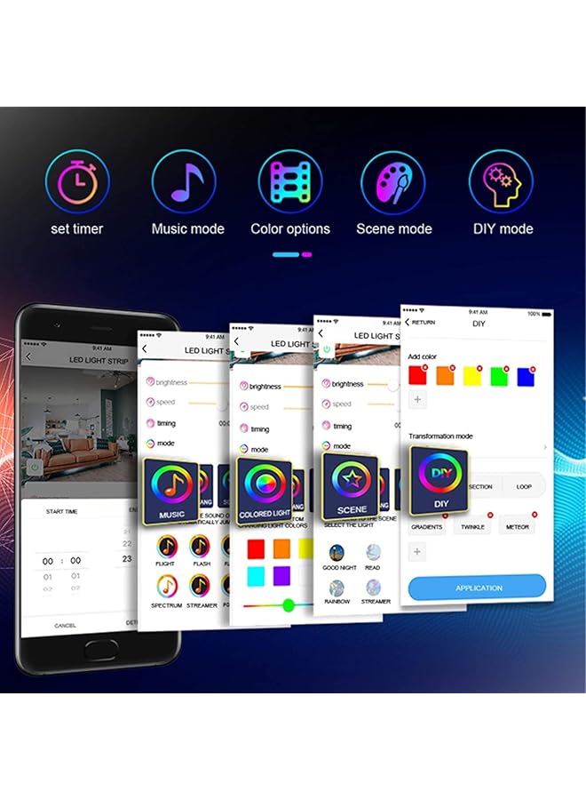 إيروريكس مصباح أرضي ذكي بزاوية RGB مع جهاز تحكم عن بعد، مصباح LED متغير اللون وقابل للتعتيم والتحكم عبر التطبيق، مثالي لغرف المعيشة وغرف النوم والحفلات والمزيد - Image 2