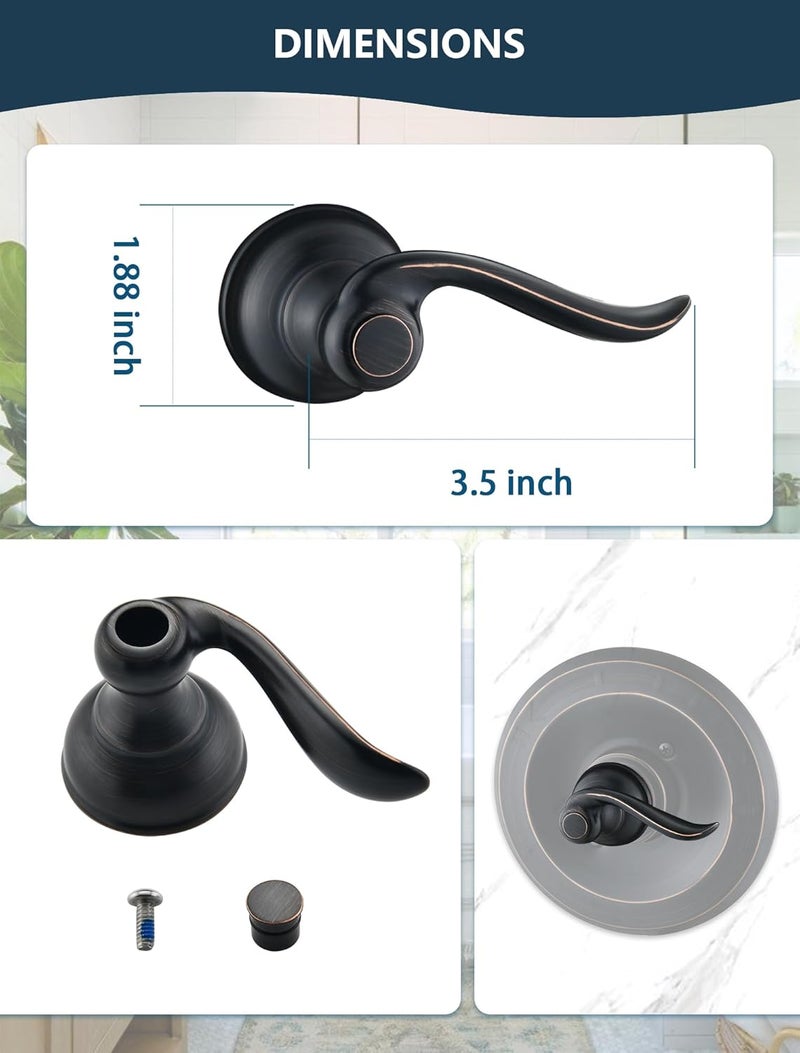 DLymtrx Shower Handle Replacement, Compatible for Delta 13/14 & 1300/1400 Series Tub Faucet BT14096, Oil Rubbed Bronze Single Metal Lever Handle - Image 5
