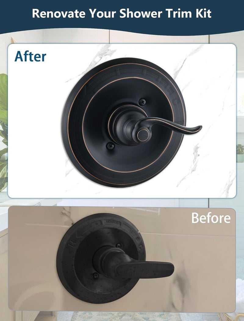 DLymtrx Shower Handle Replacement, Compatible for Delta 13/14 & 1300/1400 Series Tub Faucet BT14096, Oil Rubbed Bronze Single Metal Lever Handle - Image 4