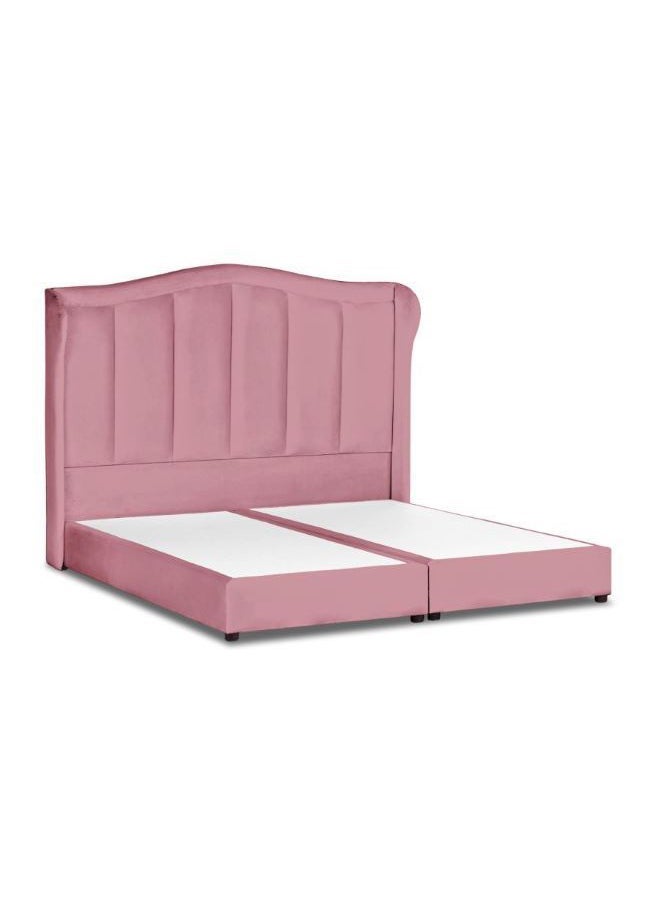 هاوس ون ريمو| هيكل سرير من المخمل 200x200 سم - زهري فاتح - Image 3