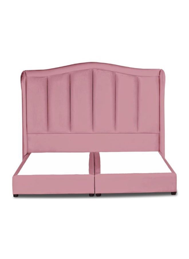 هاوس ون ريمو| هيكل سرير من المخمل 200x200 سم - زهري فاتح - Image 2