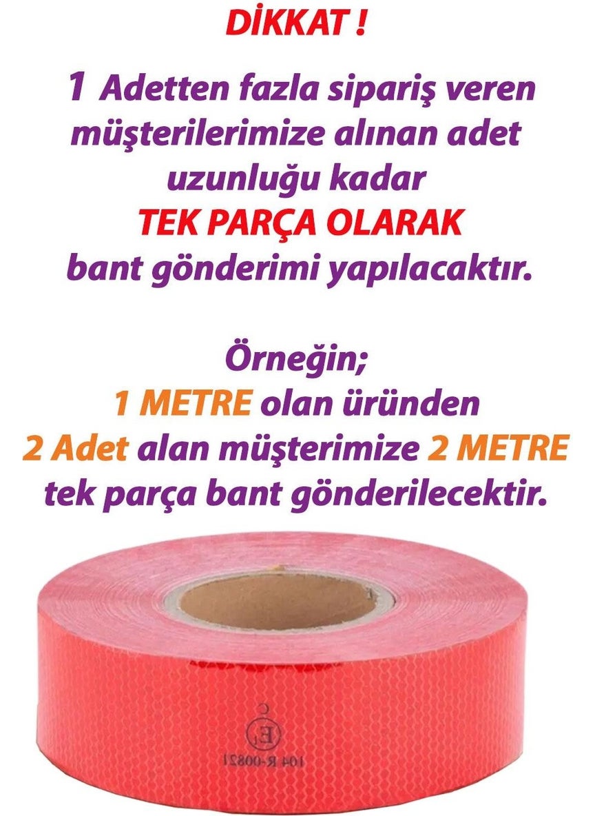 Glaswen 1m Reflective Reflective Phosphorescent Vehicle Auto Truck Strip Tape Tüvtürk Approved Flat Red Warning Tape  - Image 5