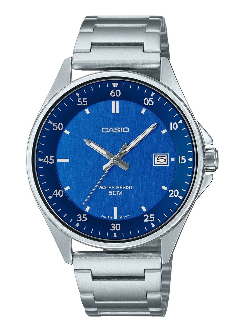 CASIO Men's Analog Quartz Stainless Steel Blue Dial Watch  - MTP-E705D-2EV