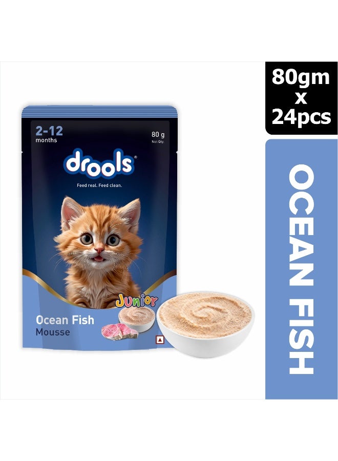Drools Ocean Fish Mousse Kitten 80gm – Pack of 24 - Image 1