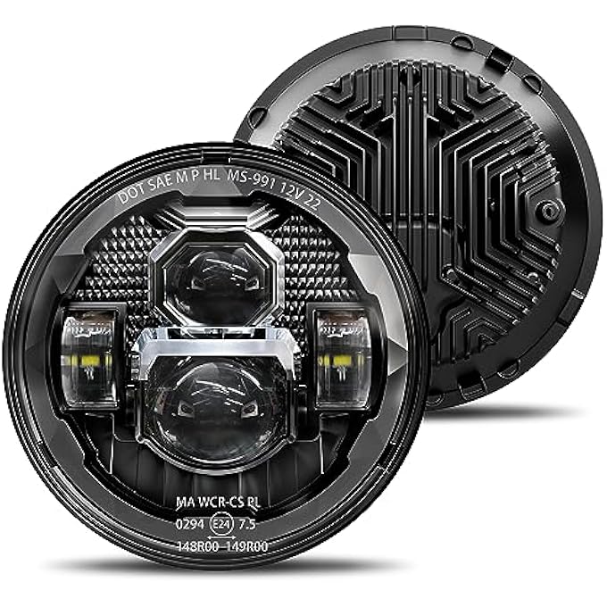HWSTAR 2023 Upgraded 1000 Brighter AntiGlare 7 Inch Led Headlights Round Compatible With Jeep Wrangler Jk Jku Tj Lj Chevy Ford Gmc Dodge Mazda Nissan Vw Mack Etc Dot H6024 HiLow Sealed Beam Pair - Image 1