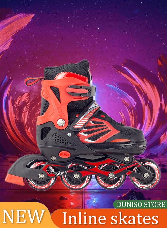 DUNISO Kids Roller Skates,Kids Inline Skates,With LED Illuminated Wheels, Adjustable Size, Anti Collision And Wear Resistant, Suitable For Boys And Girls,Suitable For Sizes 28 To 33 - Image 1