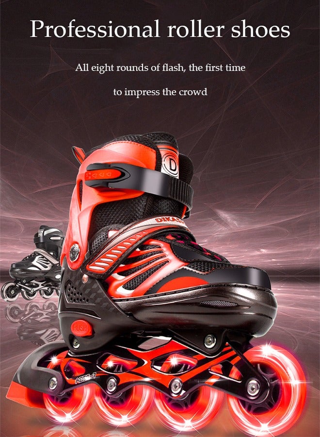 DUNISO Kids Roller Skates,Kids Inline Skates,With LED Illuminated Wheels, Adjustable Size, Anti Collision And Wear Resistant, Suitable For Boys And Girls,Suitable For Sizes 28 To 33 - Image 2
