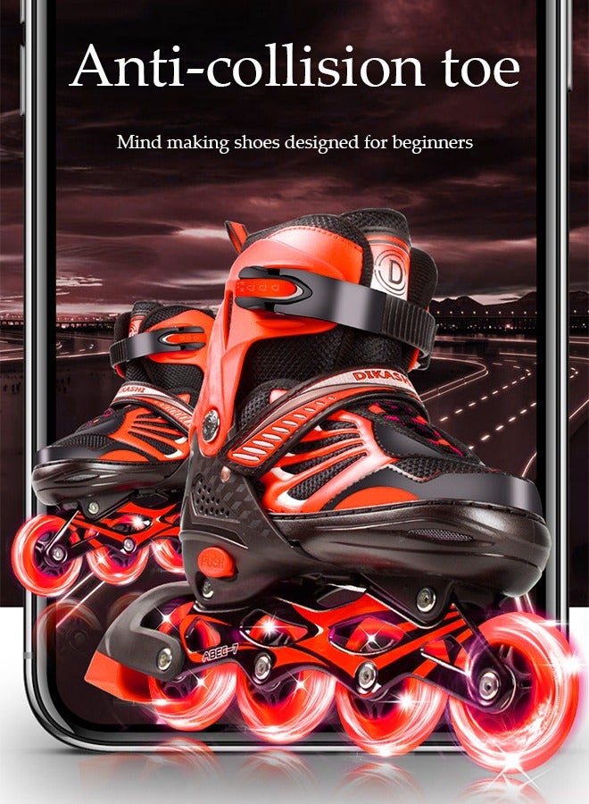 DUNISO Kids Roller Skates,Kids Inline Skates,With LED Illuminated Wheels, Adjustable Size, Anti Collision And Wear Resistant, Suitable For Boys And Girls,Suitable For Sizes 28 To 33 - Image 3