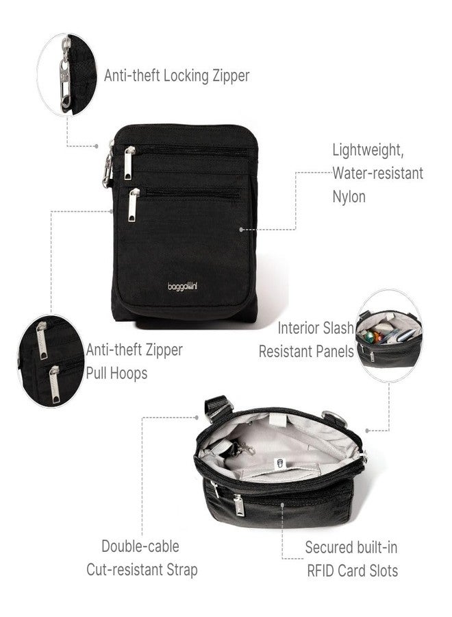 Baggallini Securtex Anti-Theft Crossbody 8.25" Small / 10" Large Travel Purse with RFID Card Slots & Cut-Resistant Strap - Image 3