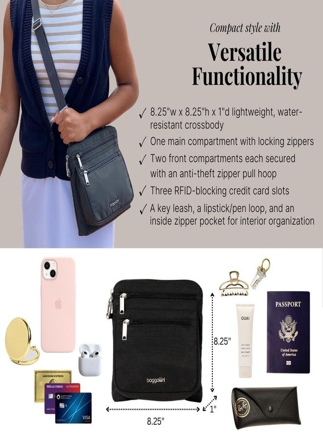 Baggallini Securtex Anti-Theft Crossbody 8.25" Small / 10" Large Travel Purse with RFID Card Slots & Cut-Resistant Strap - Image 4