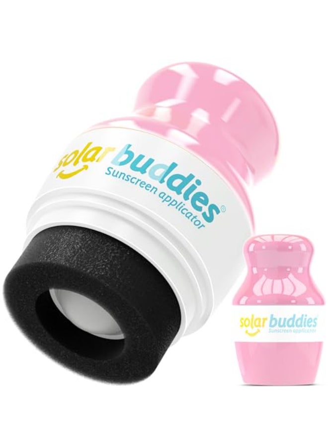 Solar Buddies Sunscreen Applicator Single Full Pink Refillable Roll on Sponge Sunscreen Suncream Lotion Applicator For Kids Adults Families Holds 34fl oz Perfect Size for Travel - Image 1