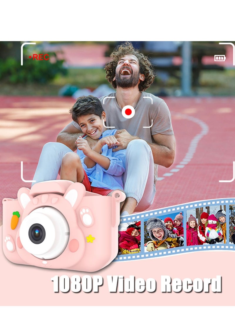 Daxiongmao Kids Camera Toys,48MP Dual Lens with 32G SD Card and Cartoon Soft Cover for 3-8 Year Old Girls Boys (PinkR)  - Image 4