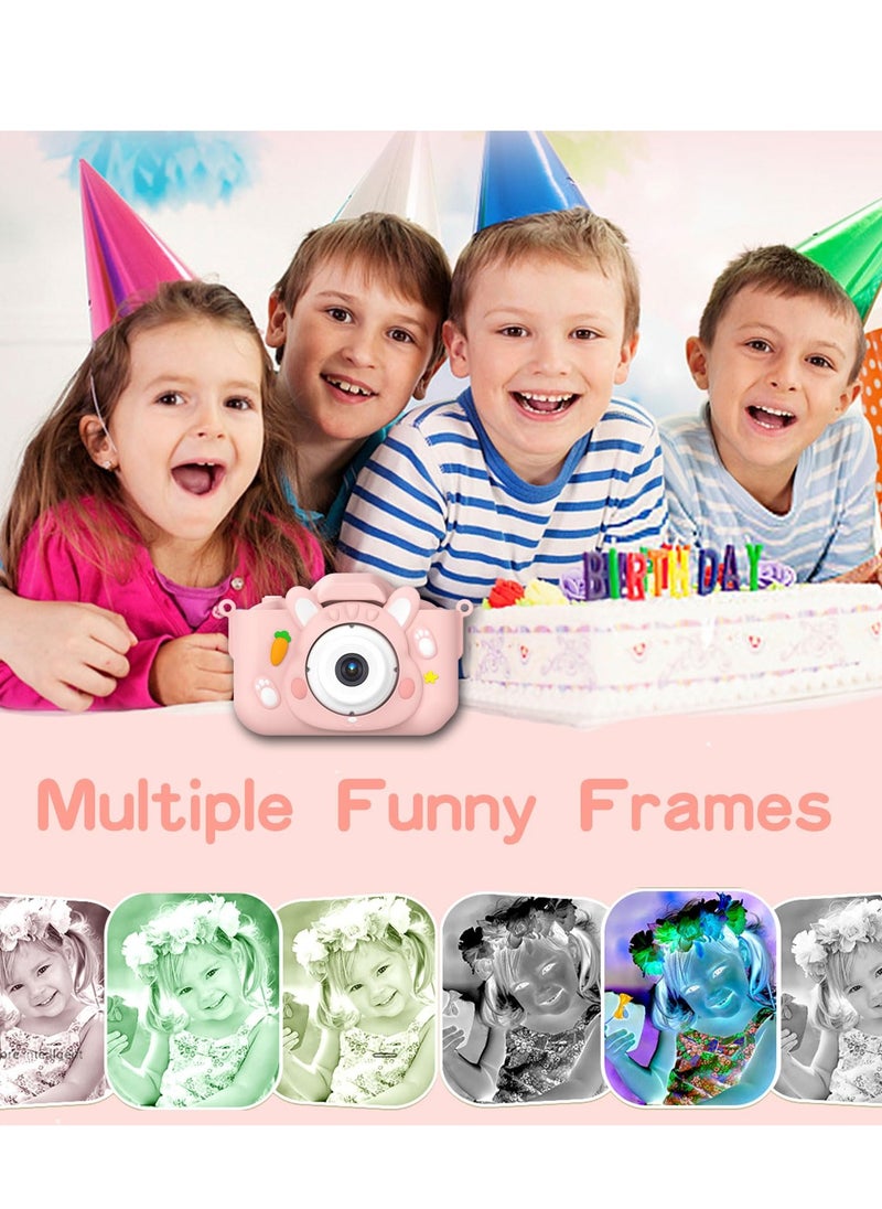 Daxiongmao Kids Camera Toys,48MP Dual Lens with 32G SD Card and Cartoon Soft Cover for 3-8 Year Old Girls Boys (PinkR)  - Image 5
