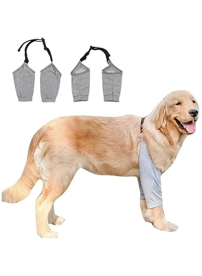 حماية كوع الكلاب للطبقات، بدلة تعافي الكلاب للأرجل الأمامية، أكمام تعافي ناعمة مع حزام مرن، وسادات دعم دعامة الركبة للكلاب المتوسطة والكبيرة، لف دعم مفصل الكوع لمنع لعق الجروح - Image 1