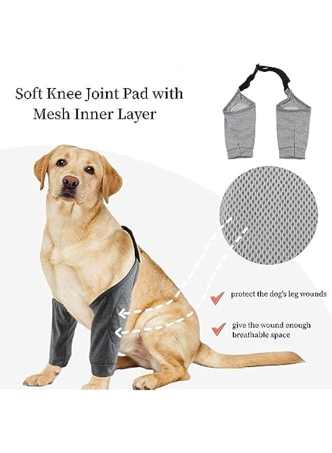 حماية كوع الكلاب للطبقات، بدلة تعافي الكلاب للأرجل الأمامية، أكمام تعافي ناعمة مع حزام مرن، وسادات دعم دعامة الركبة للكلاب المتوسطة والكبيرة، لف دعم مفصل الكوع لمنع لعق الجروح - Image 3