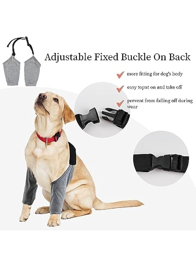 حماية كوع الكلاب للطبقات، بدلة تعافي الكلاب للأرجل الأمامية، أكمام تعافي ناعمة مع حزام مرن، وسادات دعم دعامة الركبة للكلاب المتوسطة والكبيرة، لف دعم مفصل الكوع لمنع لعق الجروح - Image 4