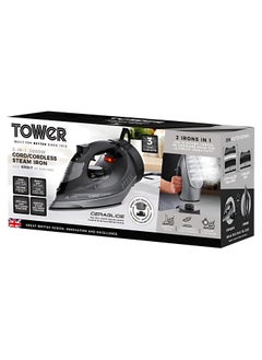 Tower Tower T22022G Ceraglide 360 Cord Cordless Steam Iron with Rapid Heat-Up and Recharge, 2800W  - Image 1