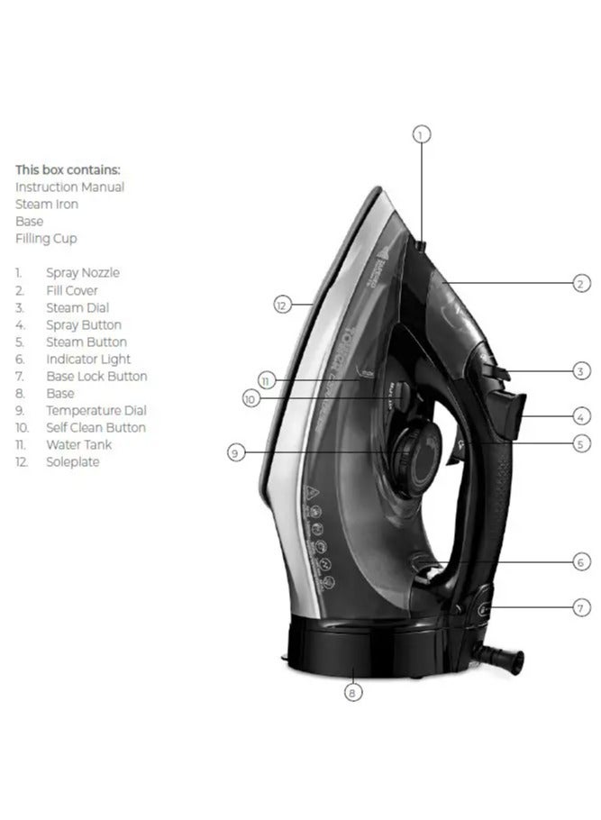 Tower Tower T22022G Ceraglide 360 Cord Cordless Steam Iron with Rapid Heat-Up and Recharge, 2800W - Image 3