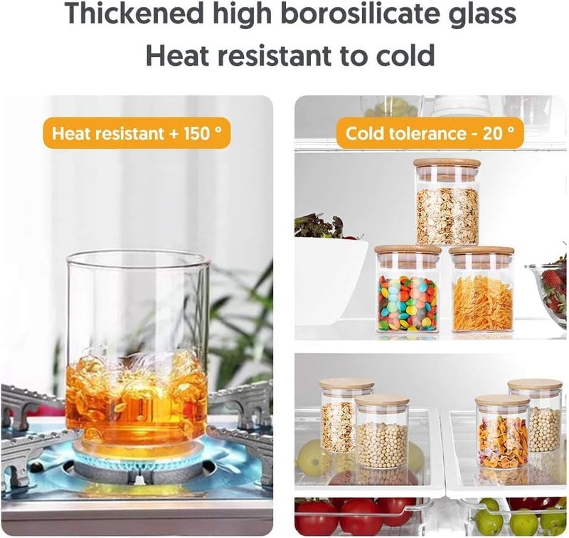 ezalla Clear Glass Jar with Wooden Airtight leakproof Bamboo Lid for kitchen pantry Nutsteasugarcoffeespicesmasala Gifting ItemUses in cafesResturantsHotelscarfting 270ml pack of 3 - Image 4