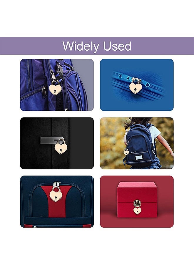 Photon مجموعة أقفال صغيرة مكونة من 4 قطع، أقفال حب على شكل قلب، قفل صغير من سبائك معدنية على شكل قلب مع مفتاح للأمتعة والمذكرات والكتب وصناديق المجوهرات - Image 4