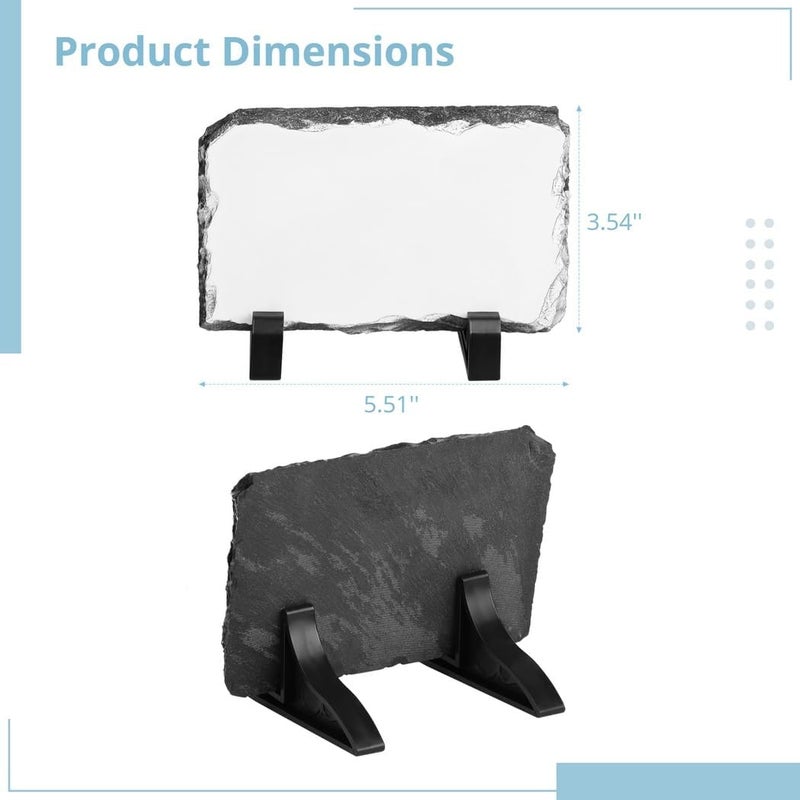 Photo Frames for DIY Personalized Custom, Irregular Slate Rock Cut 2 Pack Blank Sublimation with Display Stands, 5.5 X 3.5’’ Heat Transfer Machine Photo Frames - Image 5