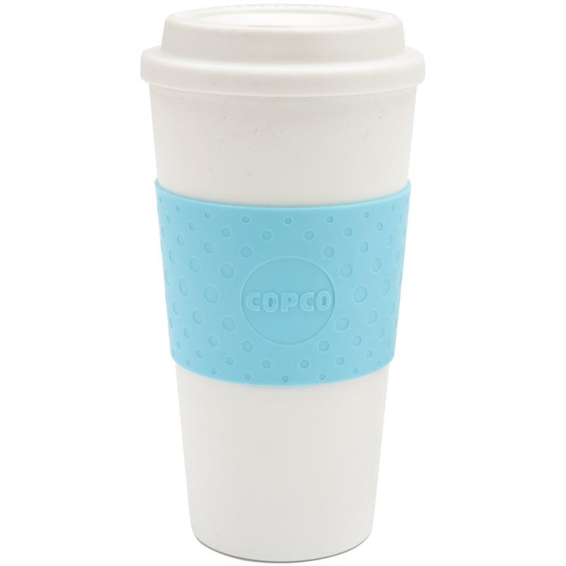 Copco Acadia 16 oz Travel Mug  Insulated Reusable Coffee Tumbler with DoubleWalled Plastic LeakProof Lid BPAFree  Portable Mug for Hot  Cold Drinks Cup Holder Friendly Azure Blue