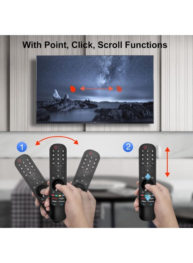 ريموت كنترول ماجيك ريموت جهاز تحكم عن بعد بديل لشاشات ال جى سمارت بدقة UHD 4K مع ازرار  نتفليكس و برايم فيديو وديزنى+، تحكم مباشر، يعمل بالأشعة تحت الحمراء بلا وظيفة صوت - Image 4