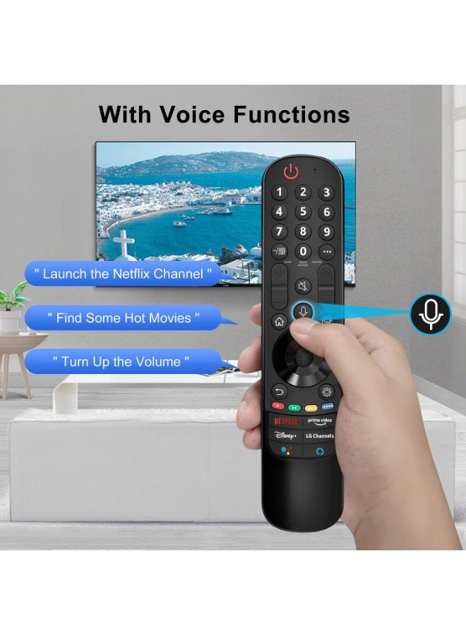 ريموت كنترول ماجيك ريموت جهاز تحكم عن بعد بديل لشاشات ال جى سمارت بدقة UHD 4K مع ازرار  نتفليكس و برايم فيديو وديزنى+، تحكم مباشر، يعمل بالأشعة تحت الحمراء بلا وظيفة صوت - Image 5