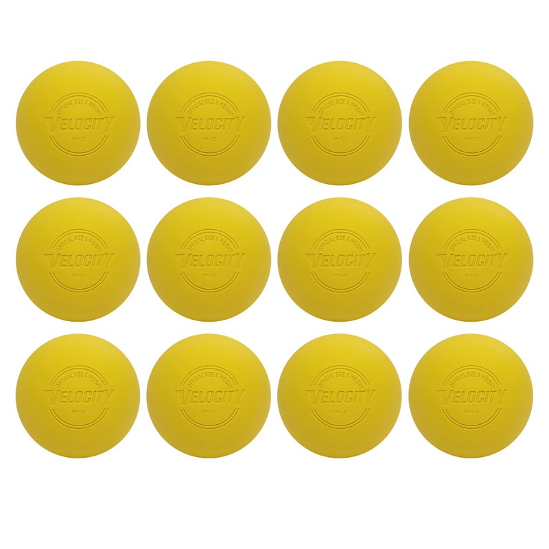 Velocity Practice Lacrosse Balls - 1, 2, 3, 6, 12, 18, 24, 36, 60 and 120 Packs - Official Size and Weight - Yellow - Image 1