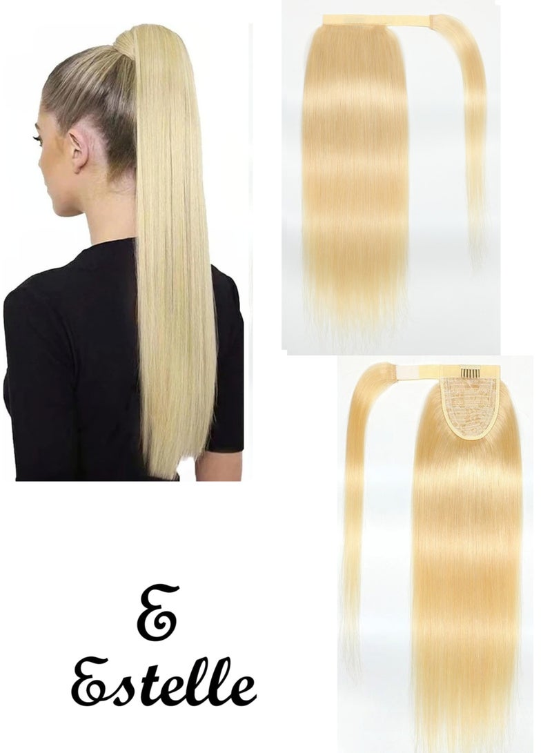 إستيل وصلات ذيل الحصان، وصلات ذيل الحصان بشعر طبيعي 100%، قطعة شعر حقيقية مع معجون سحري ومشط للنساء - Image 1