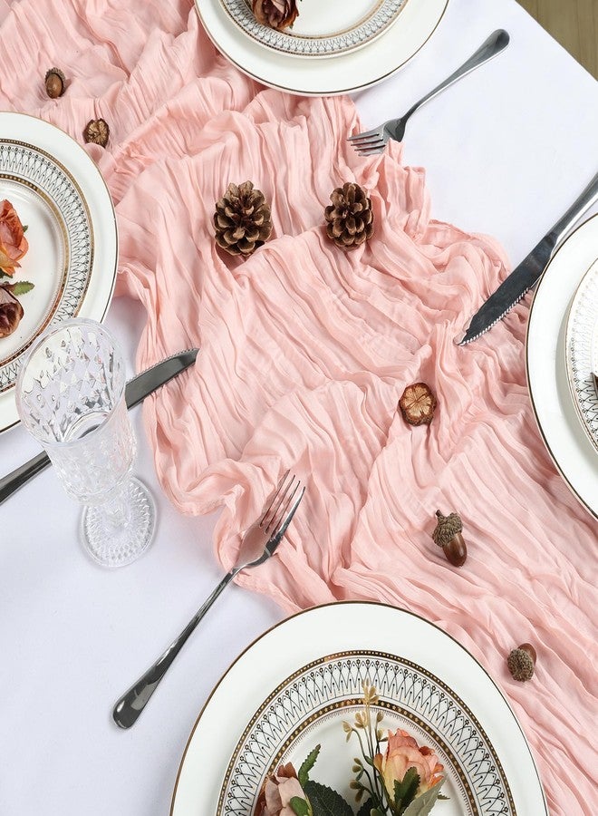 Heneger 8 Pack Blush Pink Cheesecloth Table Runner 10Ft Gauze Cheese Cloth Table Runner 120 Inch Boho Sheer Rustic Fabric for Summer Decor Bridal Baby Shower Wedding Centerpiece Home Table Decoration - Image 4