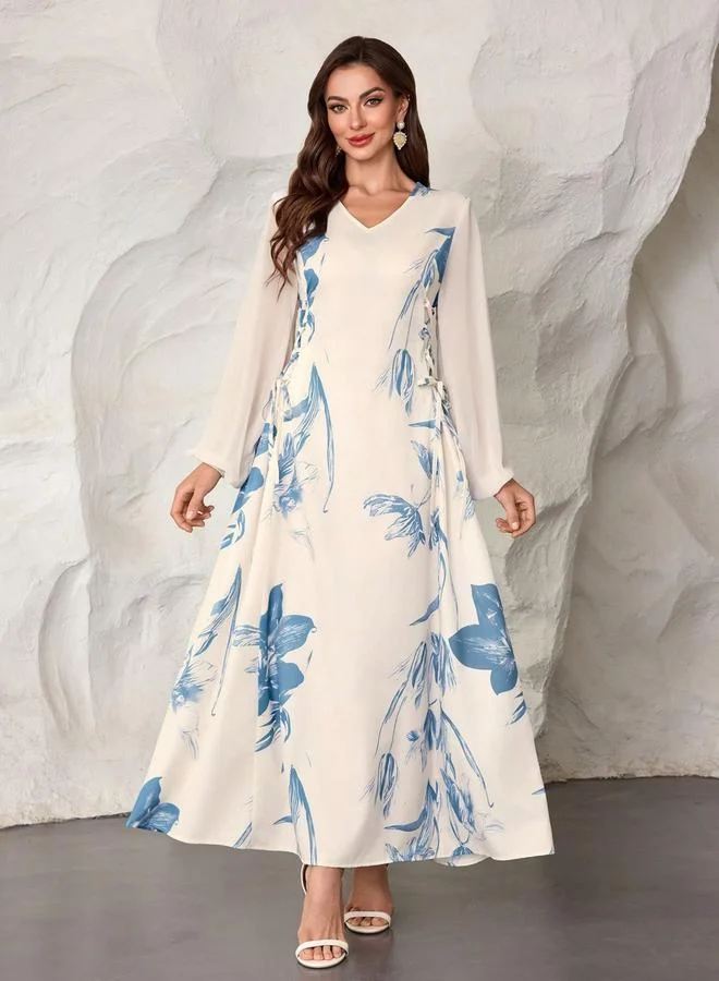 Take Two Floral Print Side Tie-Waist Maxi Dress