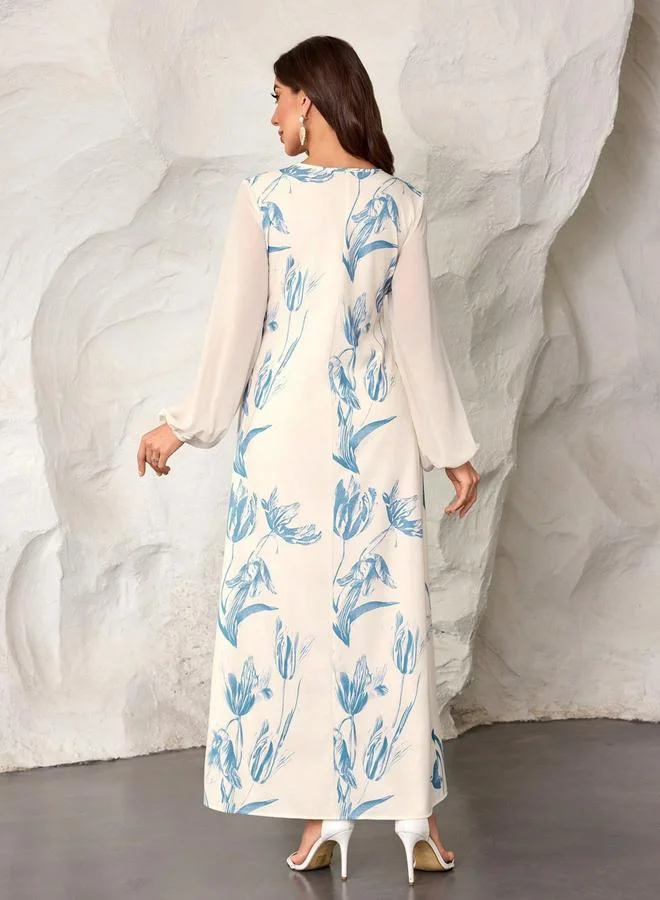 Take Two Floral Print Side Tie-Waist Maxi Dress