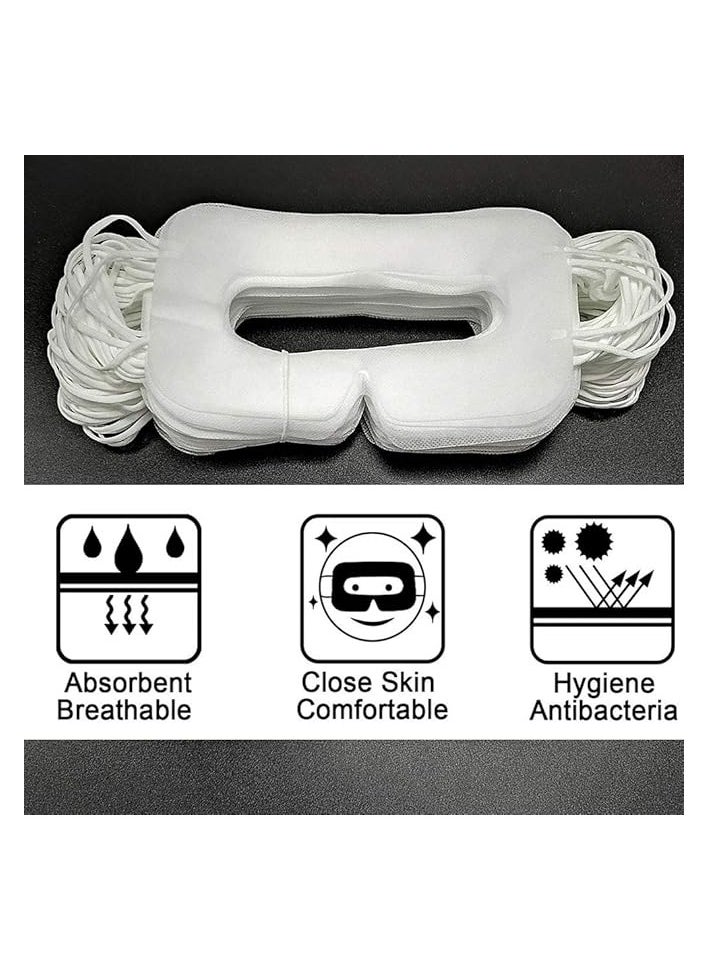 Delfino 100Pcs Disposable VR Eye Mask for Oculus Quest 2 Skin-Friendly, Breathable, Soft, Comfortable, and Hygienic VR Universal Mask (White)  - Image 3