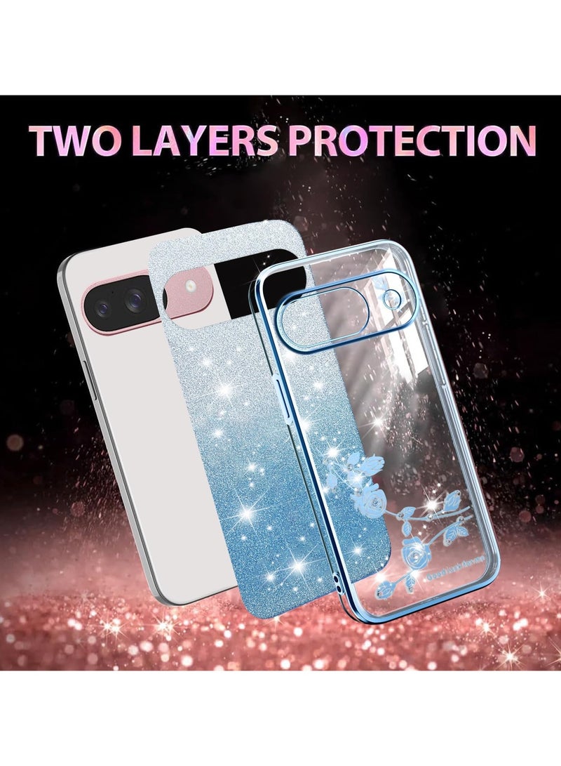 general Protective Case Compatible with Google Pixel 10/Pixel 10 Pro, Shock Resistant Soft TPU Protective Plated Gold Glitter Case, Shiny - Image 2