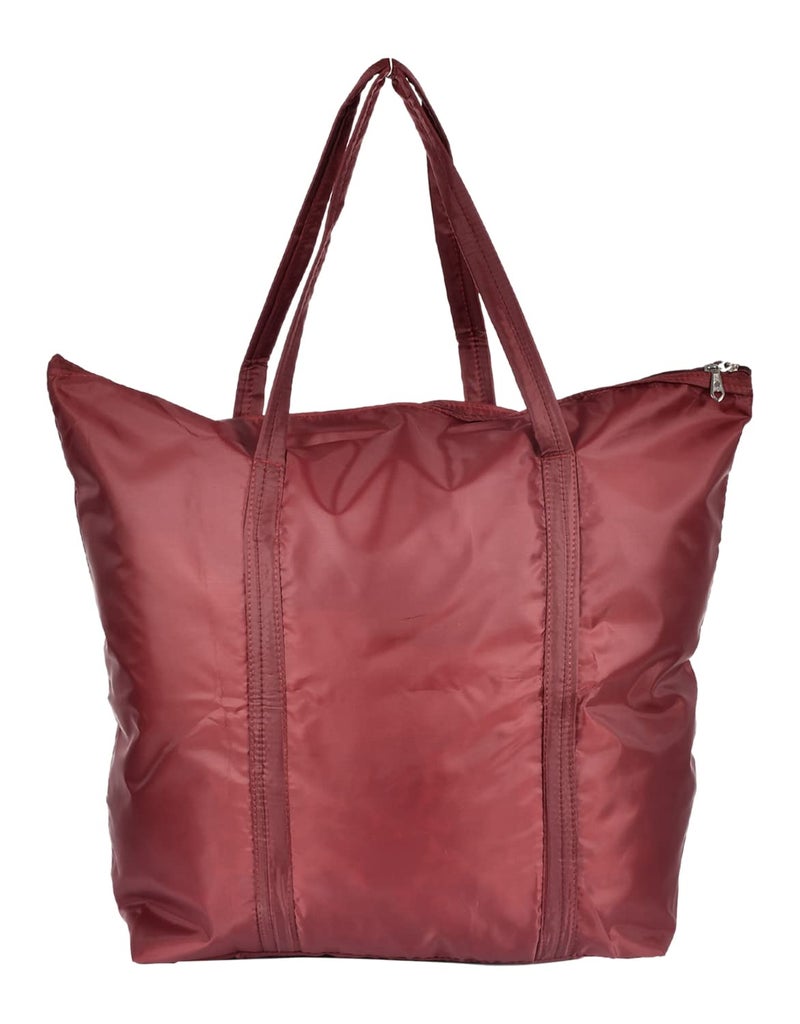 Kuber Industries Kuber Industries Polyster Storage Bag Organizer for Clothes Grocery Vegetables Stationery with 1 Small Pocket Handle Pack of 3 Maroon47LUG01260 - Image 2