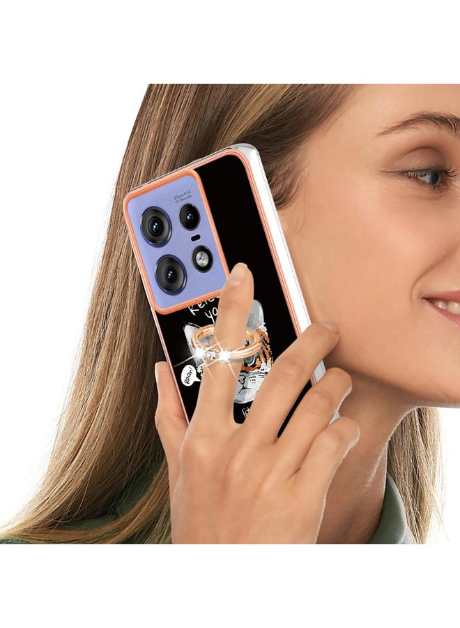 S-TOP Case For Motorola Edge 50 Pro Electroplating Dual-side IMD Phone Case with Ring Holder - Image 5
