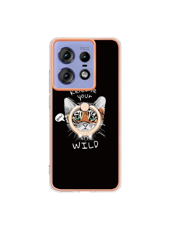 S-TOP Case For Motorola Edge 50 Pro Electroplating Dual-side IMD Phone Case with Ring Holder - Image 2