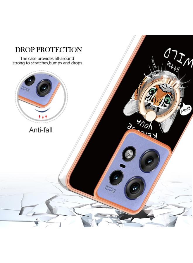 S-TOP Case For Motorola Edge 50 Pro Electroplating Dual-side IMD Phone Case with Ring Holder - Image 4