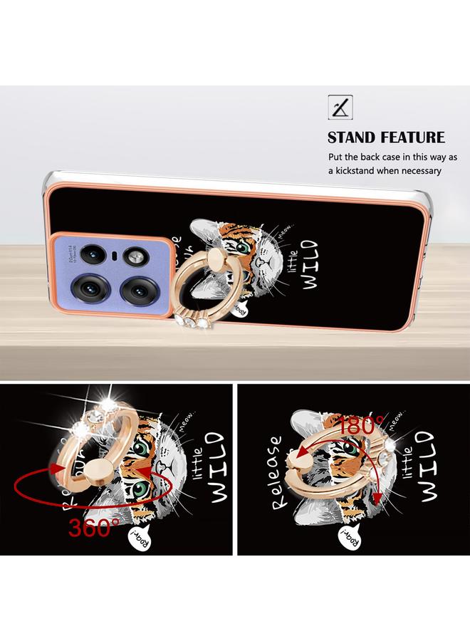 S-TOP Case For Motorola Edge 50 Pro Electroplating Dual-side IMD Phone Case with Ring Holder - Image 3
