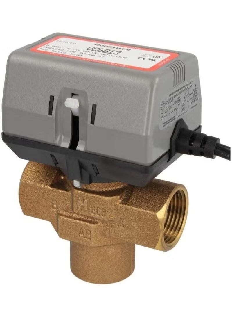 Honeywell Actuator Valve 3-Way 1/2" inch Honeywell 6Sec 6VA Electric VC with Cable for Chiller Water AC Systems, VA6013 FCU ON/OFF Balanced 220V - Image 2